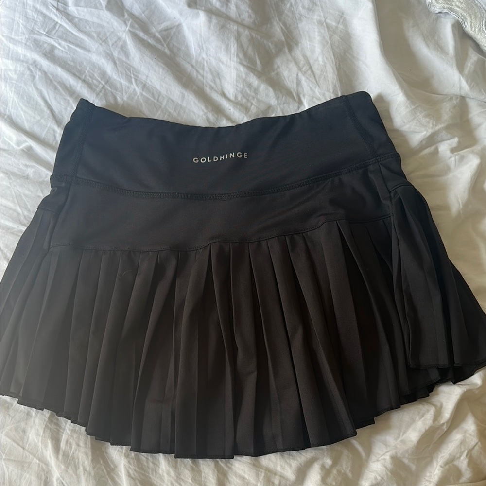 Black Mini Skater Skirt with Pleats
